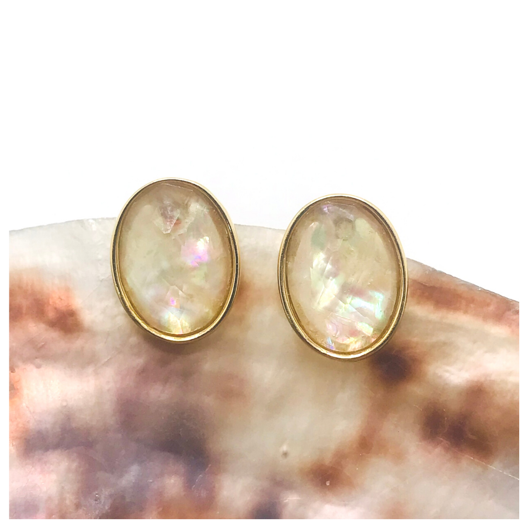 Small Oval Shell Earring Nautilus