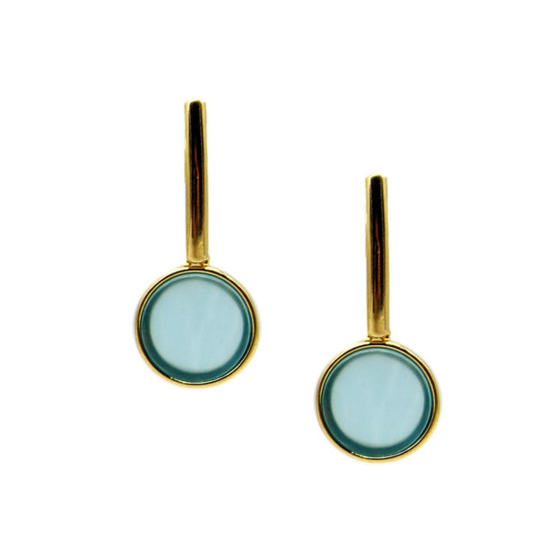 Rio Design Round Flat Gemstone Earring
