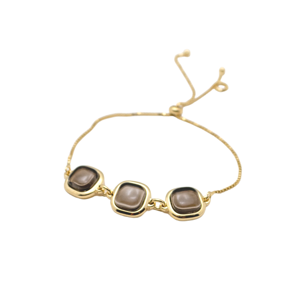 Three Gemstones Adjustable Bracelet