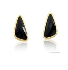 Gala Night Triangle Earring- Black Obsidian