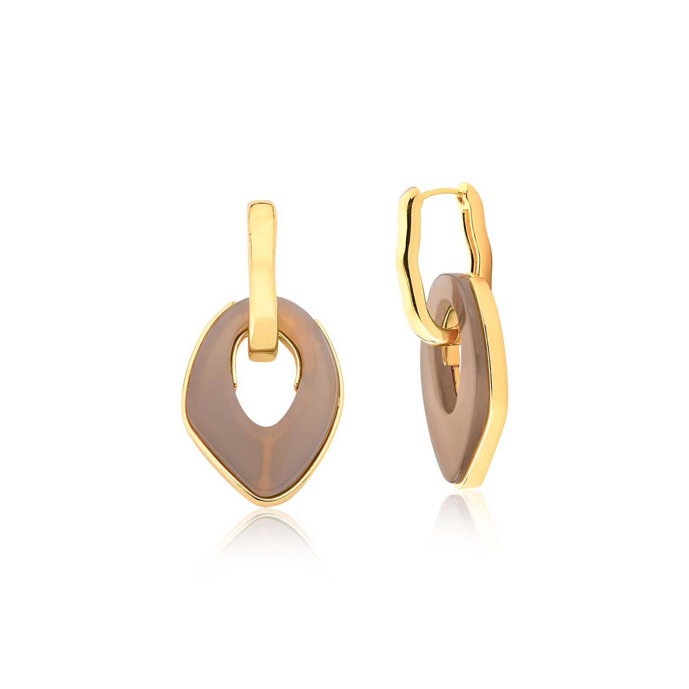 Gaya Earring- Gray Agate