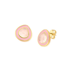 Gelato Drop Gem Earring-  ROSE QUARTZ
