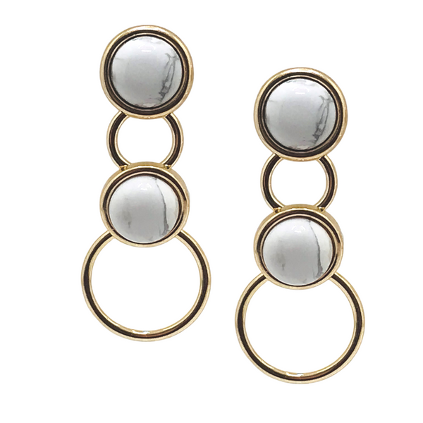 Rio Design Linked Circles Gemstone Earring