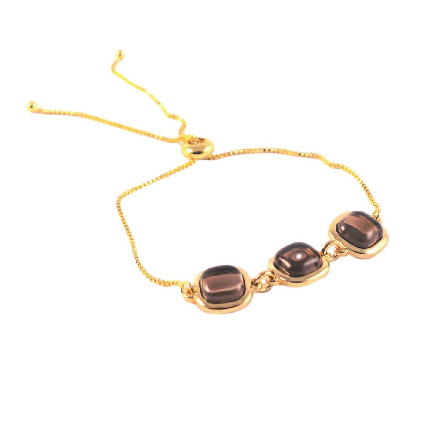 Three Gemstones Adjustable Bracelet