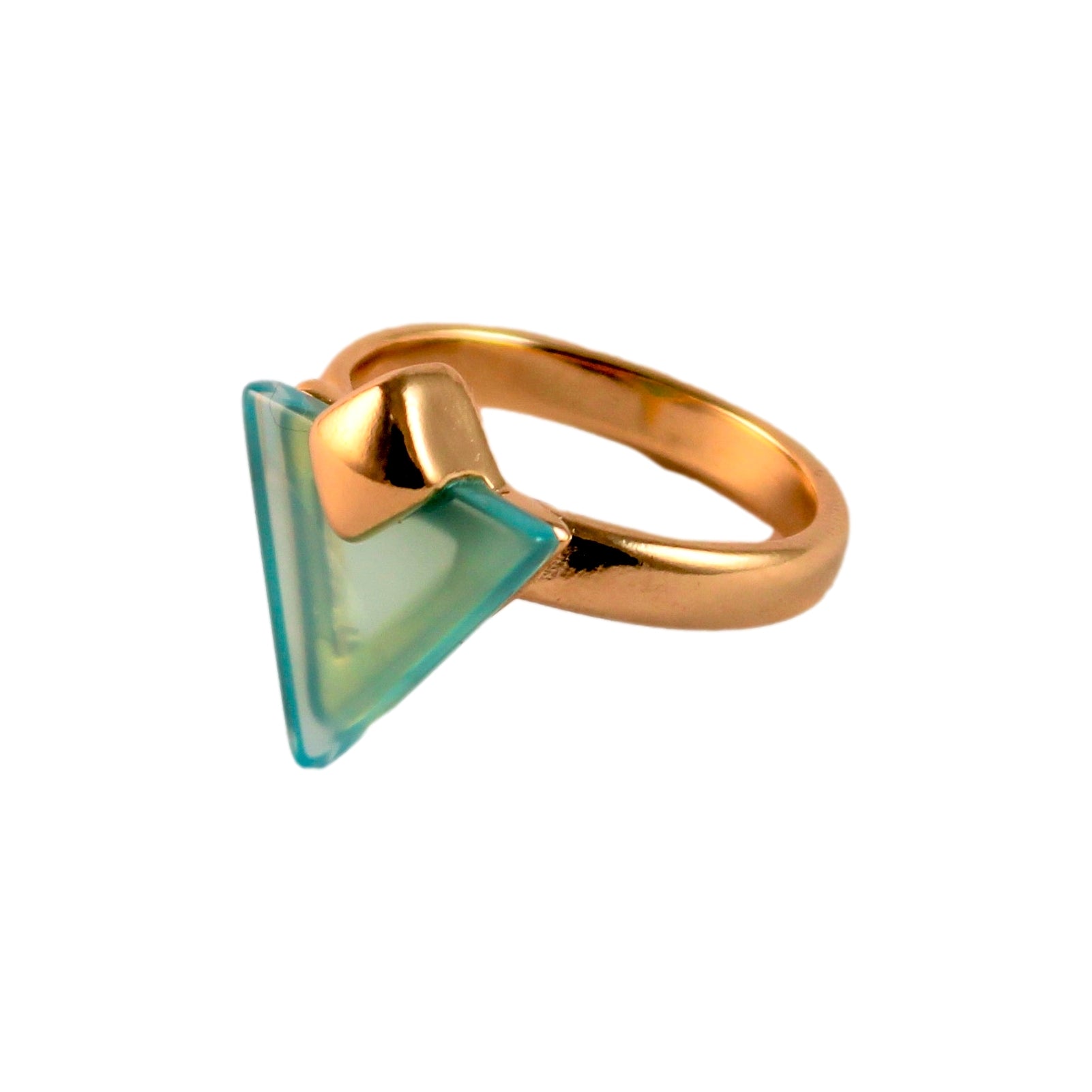 Triangle Gemstone Ring / Blue Sky Agate