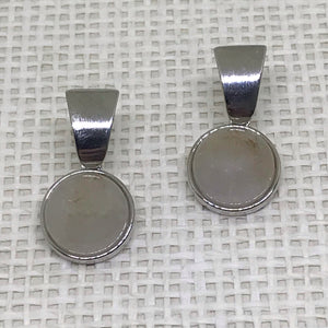 Drop Circle Gemstone Earring- Rutiled Quartz - Rhodium Plated