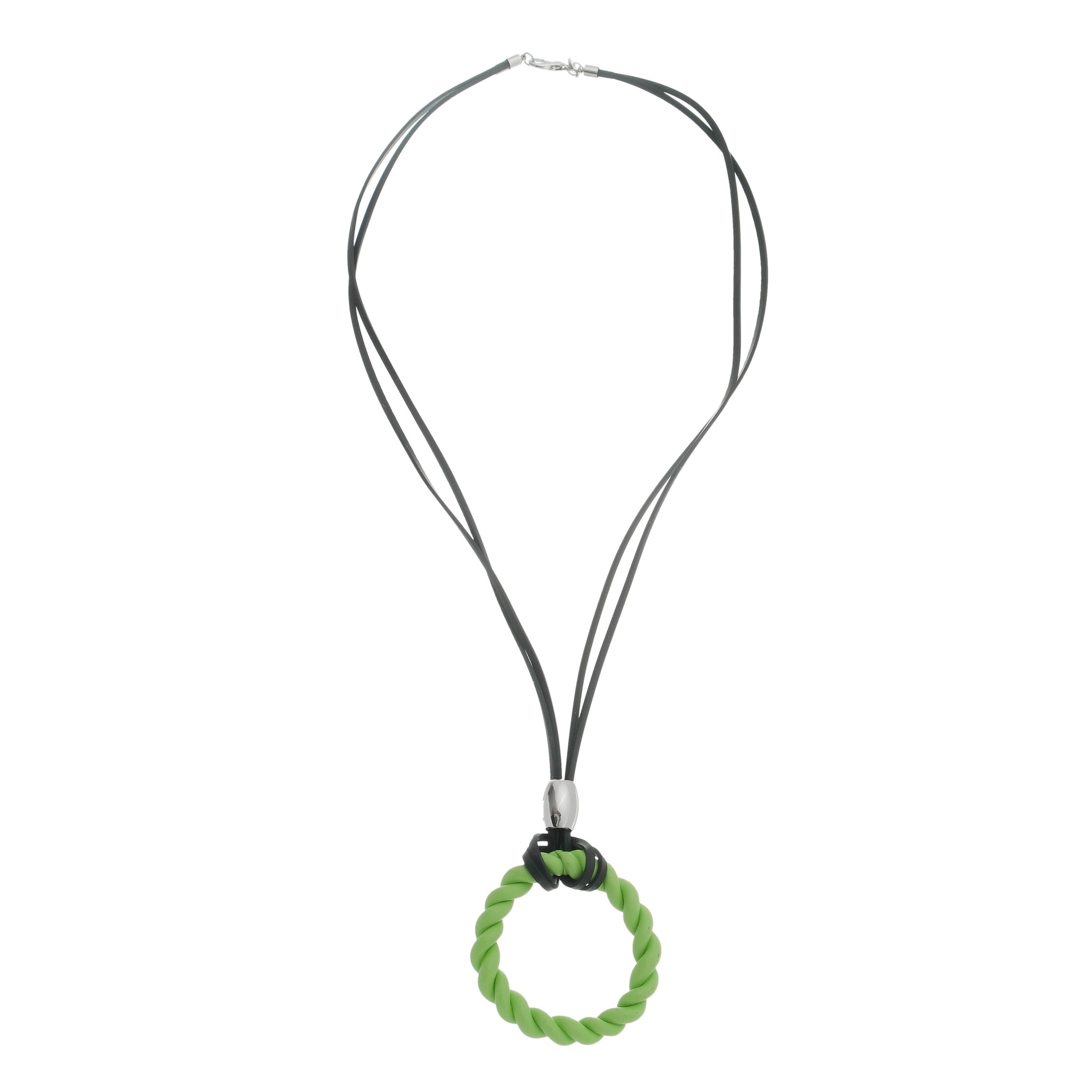 Spiral Ring Necklace - Green