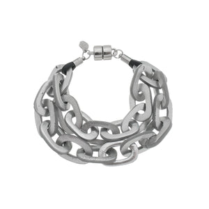 Ceramic Loops  Bracelet - Silver