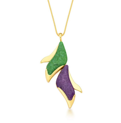 Garden Necklace - Green and Purple